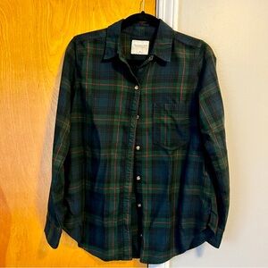Abercrombie & Fitch Dark Green Plaid Shirt